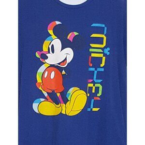 Disney Store Mickey Mouse Mens Short Sleeve Shirt 2XL Blue
